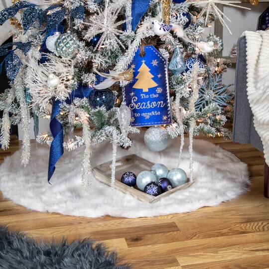 4.75" Blue Glitter Swirl Glass Christmas Pendant Ornament